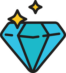 Blue diamond gem icon with sparkles, representing a premium reward, high value, or elite esports achievement