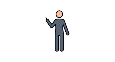 stick figure pointing presenting an idea for a presentation concept illustration for communication simplicity explaining for marketing design