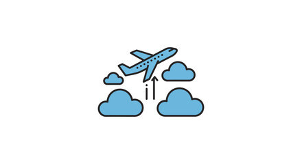 airplane flying through clouds a symbol of travel and soaring ambition in a bright sky backdrop ideal for illustrating business success