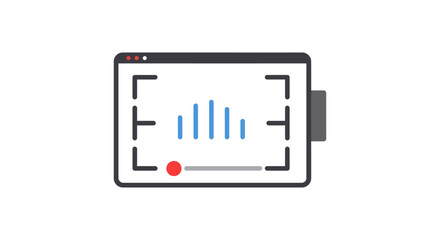 video recording interface showcasing sound wave perfect for illustrating audio production podcasting or music composition tutorial in media technology