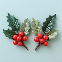 pastel holly trio cute korean minimal, white background