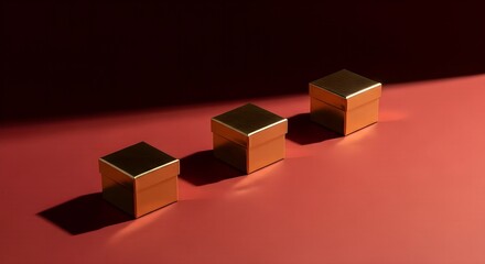  Red Geometry with a Diagonal Line of Gifts