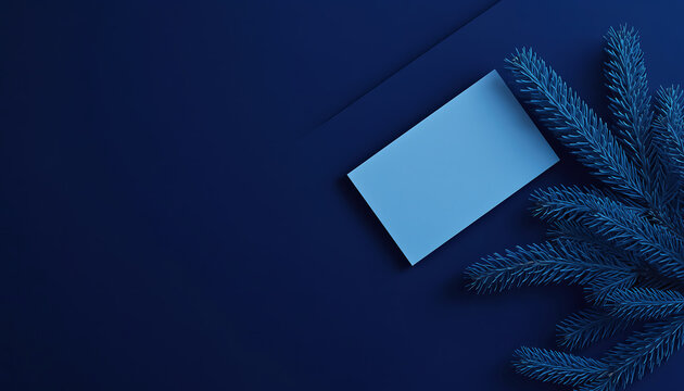Elevated holiday greeting card design with elegant blue fir branches, perfect for stylish festive wishes and contemporary Christmas promotions, seasonal - Powered by Adobe
