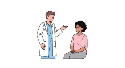 Doctor consulting with a patient, providing medical advice and care.