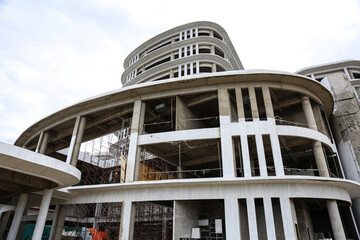 Modern Architectural Structure Under Construction