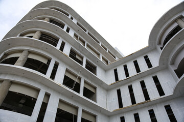 Modern Architectural Structure Under Construction