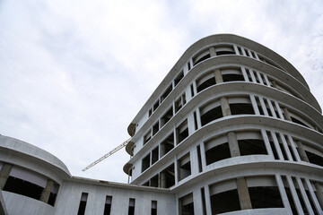 Modern Architectural Structure Under Construction