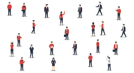 Diverse group of people business professionals standing networking and collaborating suitable for illustrating teamwork and business communication.