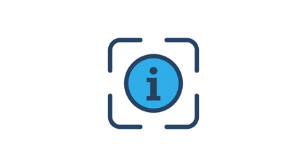 information icon in focus illustrating data access and guidance ideal for ui design in website help sections promoting clarity and support
