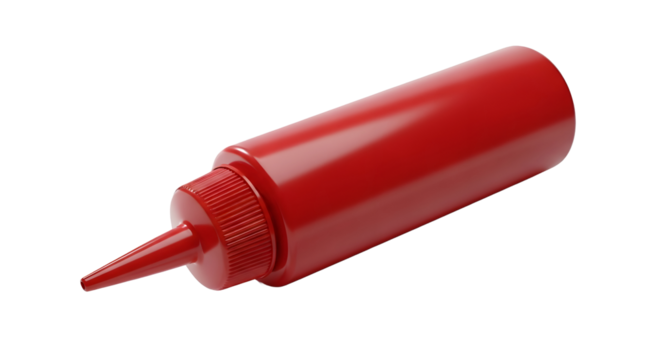 Red Plastic Squeeze Bottle Mockup for Sauce and Condiment Packaging Design