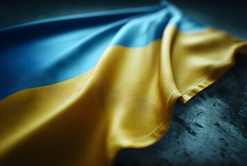 Ukrainian flag waving showing national pride and strength