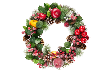 Christmas Wreath, Christmas Home Decoration, Cut Out,  Isolated on transparent background new year 2026 