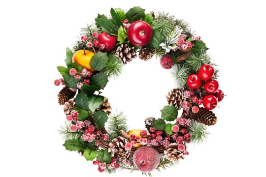Christmas Wreath, Christmas Home Decoration, Cut Out,  Isolated on transparent background new year 2026 