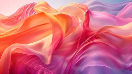 Vibrant Flowing Fabric Abstract Background with Gradient Colors.