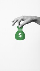 Secure your financial future with this money bag in hand for prosperity