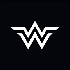 Letter W logo design. creative minimal monochrome monogram symbol, Unique modern geometric creative elegant letter W logo template. Premium Business logo
