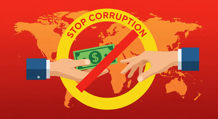 Demand ethical integrity and stop global corruption with this impactful visual representing anti bribery and transparency across nations worldwide for business success