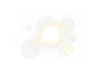 PNG Overlay with Gold Light Burst Effect on Transparent Background