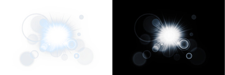 PNG Overlay with White Light Effect and Glow on transparent background