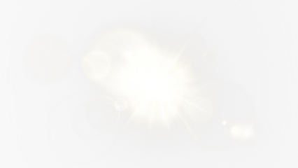 Bright PNG Overlay with Gold and White Light Effects on transparent background