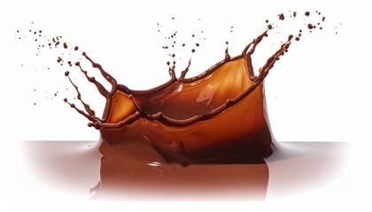 Chocolate splash crown on white