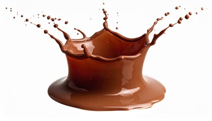 Chocolate splash crown on white