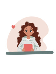 female working or browsing on digital tablet