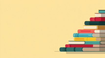 Fototapeta premium Colorful books stacked in the shape of stairs representing education and success