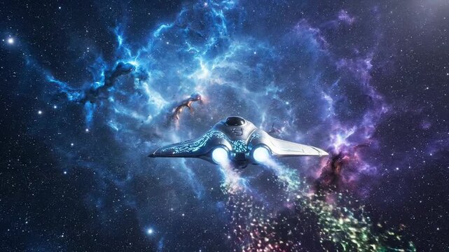 Cosmic voyager navigating a nebula of celestial wonders