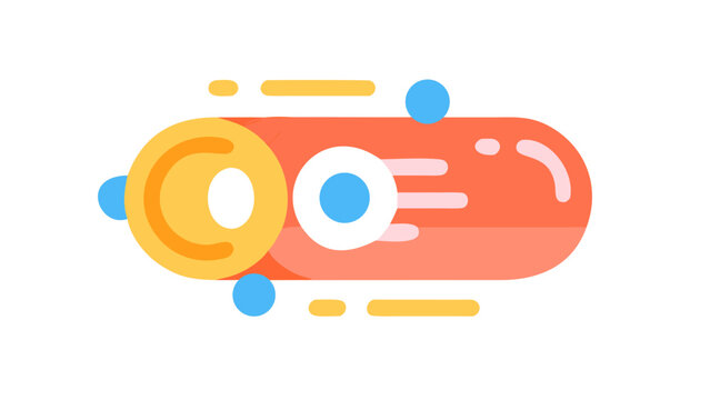 A flat icon showing a vector ozone molecule representation