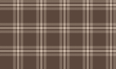 Seamless plaid fabric pattern in brown and beige. Simple, elegant, and warm. Perfect for fashion designing clothes, skirts, and pants. Add a classic, modern touch.