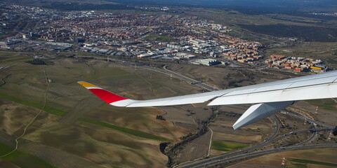 Departure from Adolfo Su&aacute;rez Madrid-Barajas airport in Spain, Europe
