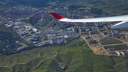 Departure from Adolfo Su&aacute;rez Madrid-Barajas airport in Spain, Europe
