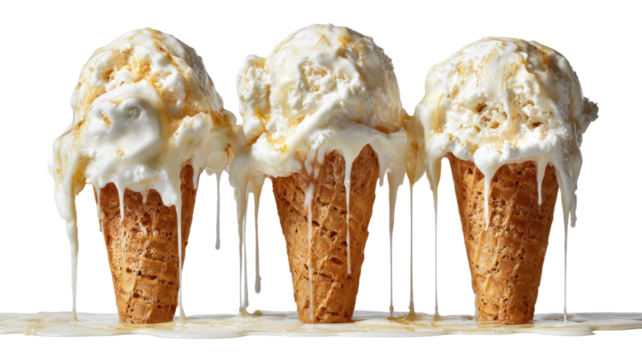 Isolated chocolate ice cream cone, a delicious frozen dessert snack - Powered by Adobe