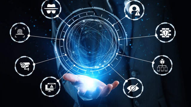 Cyber security icons show cyber attack defense, malware protection, and data security. Cybersecurity prevents hacking, ensures safety, and strengthens cyber attack resilience. Gist