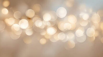 Soft Golden Bokeh Light Abstract Background with Blurry Circles and Warm Color Palette