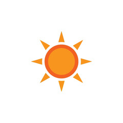 Orange Sun Icon A Bright and Cheerful Symbol for Weather, Energy, and Summer Fun