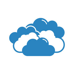 Fototapeta premium A collection of puffy clouds in vibrant blue, floating in the sky