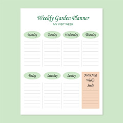 Weekly Garden Planner, Gardening Schedule, Garden Layout, Plant Care Tracker, Garden Maintenance, Weekly Planner Template, Garden Journal, Garden Organizer, Plant Watering Schedule