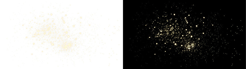PNG Overlay of Gold Sparkle Effect on Transparent Background