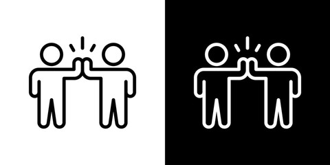 Friendship Icon Vector Illustration. Fresh Line Design Built For Creative Flexibility In Light And Dark Versions.