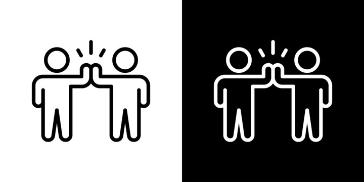 Friendship Icon Vector Illustration. Fresh Line Design Built For Creative Flexibility In Light And Dark Versions.