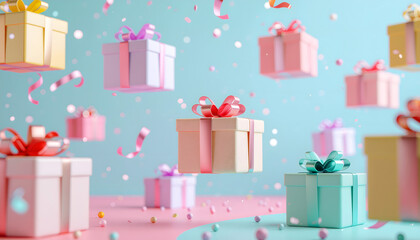 宙を舞うプレゼントボックス