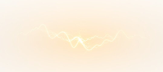 PNG Lightning Overlay on Gold Background for Electric Effect on transparent background