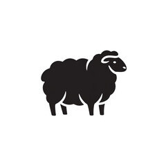 【Animals Icons – Basic】Fluffy Sheep Silhouette Logo | もこもこ羊のシルエットロゴデザイン