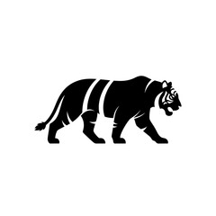 【Animals Icons – Basic】Tiger Silhouette Logo | 横向きのトラシルエットロゴデザイン
