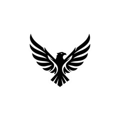 【Animals Icons – Basic】Eagle Wings Silhouette Logo | 鷲の翼シルエットロゴ（力強い印象）