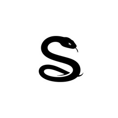 【Animals Icons – Basic】Smooth Snake Silhouette Logo | なめらかな曲線の蛇シルエットロゴ