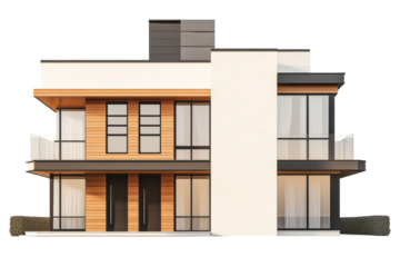 Modern apartment with vertical wood panels
