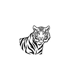 【Animals Icons – Basic】Tiger Silhouette Logo for Branding | シンプルなトラのシルエットロゴデザイン